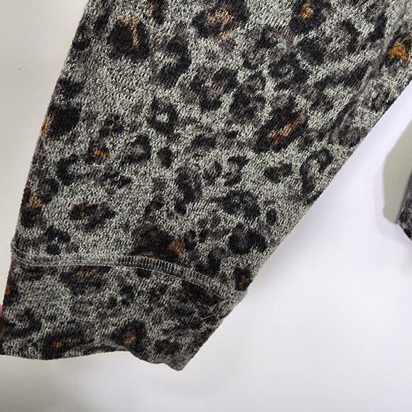 Maurices Women Sweater Size XXL Leopard Print Cowl Neck Drawstring Pullover Knit - Picture 7 of 11